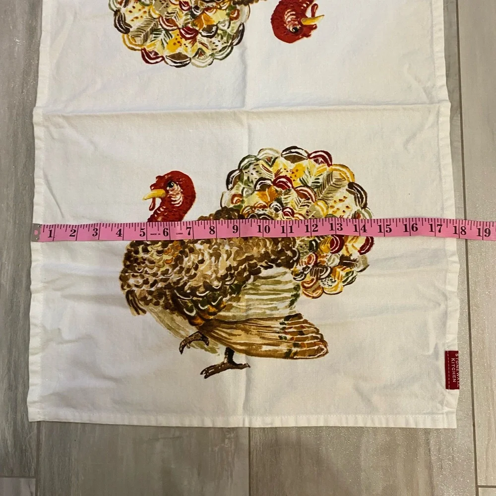 Double Thanksgiving Turkey Cotton Flour Sack Kitchen Hand Towel
